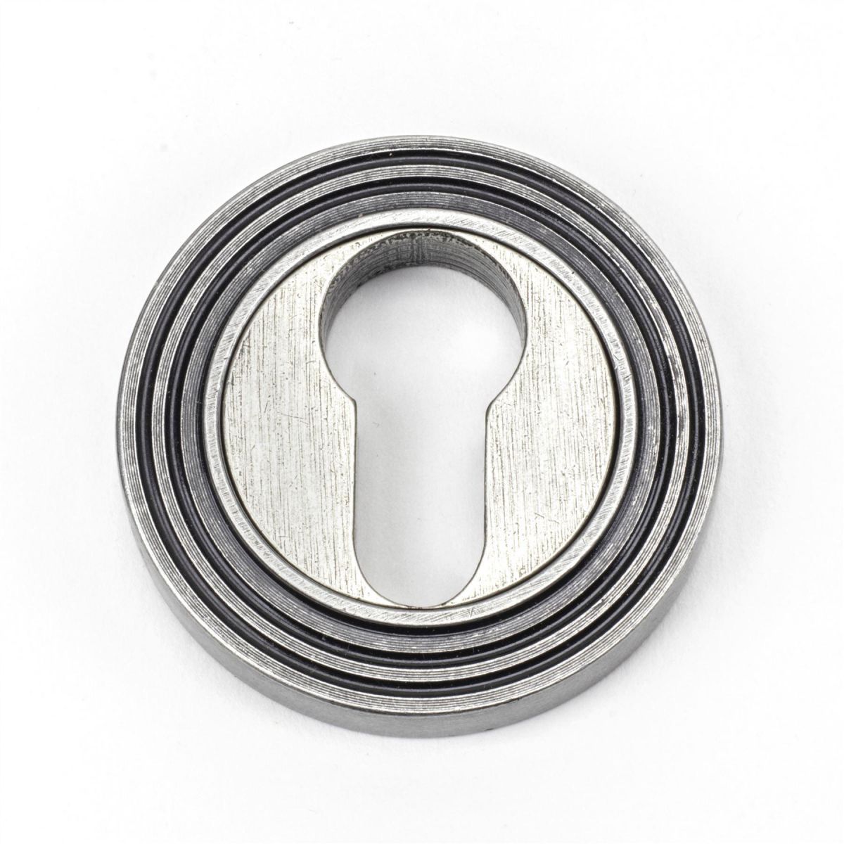 Aged Pewter Layered Beehive Circular Euro Escutcheon