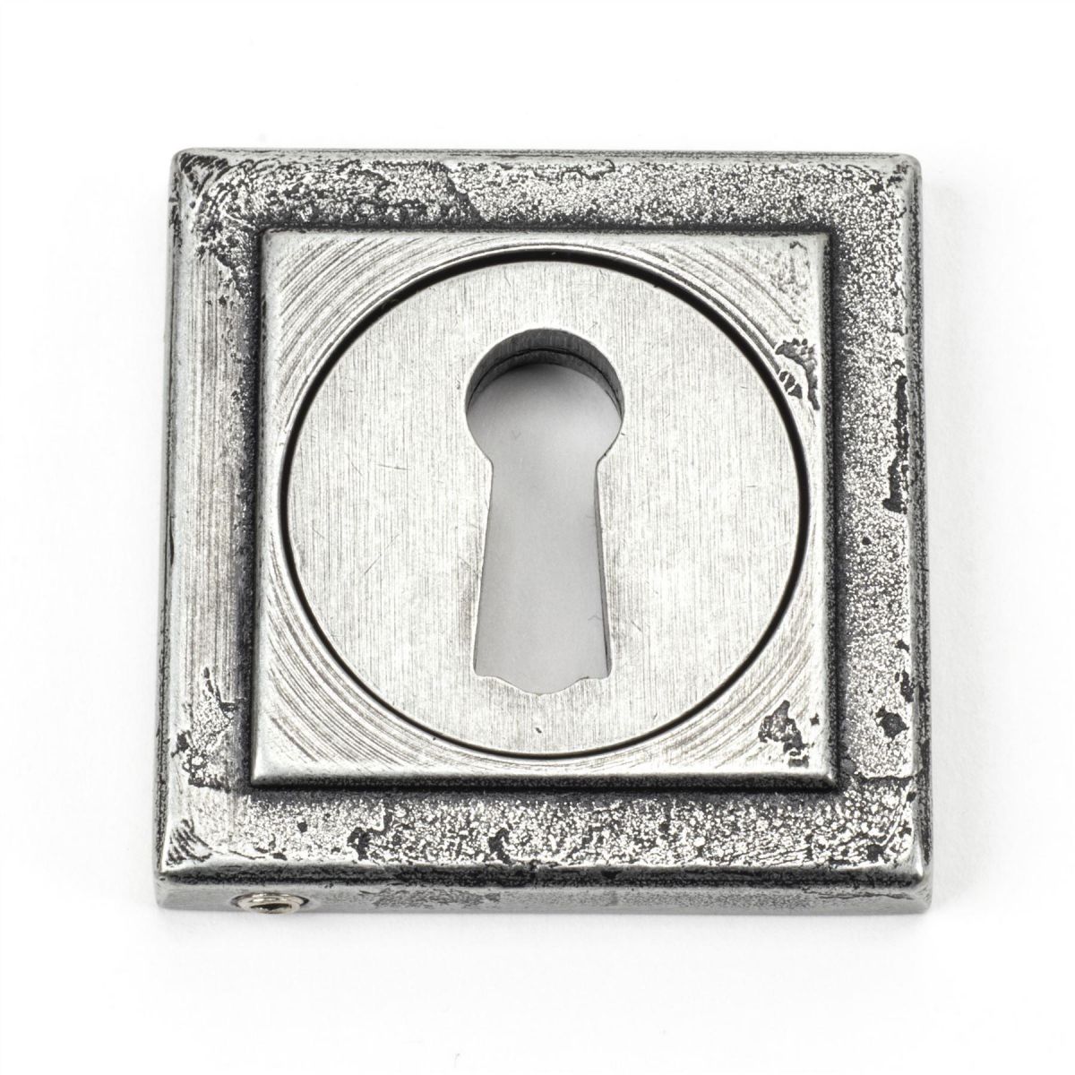 Aged Pewter Simple Square Escutcheon Aged Pewter Simple Square Escutcheon