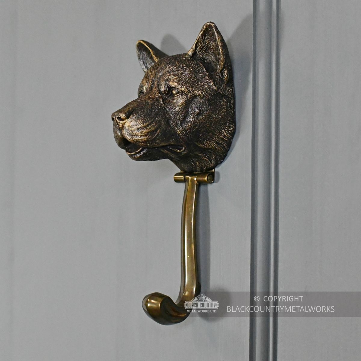 Bronze finish Akita Door Knocker