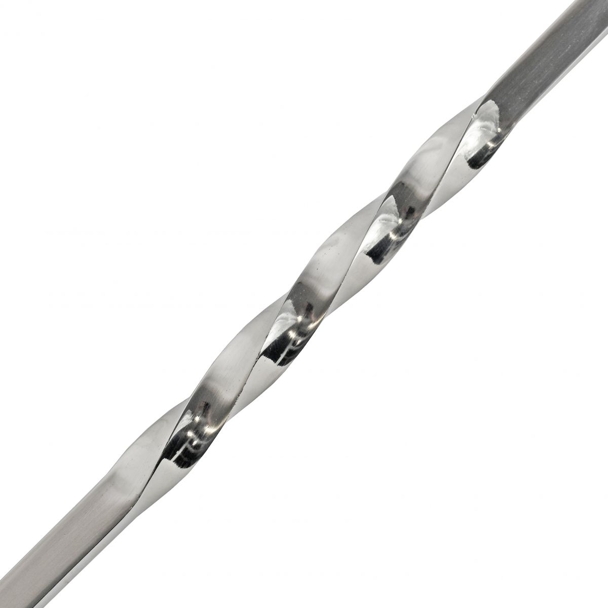 Alessi Double Fine Twist Stainless Steel Stair Spindle Close Up Alessi Double Fine Twist Stainless Steel Stair Spindle Close Up