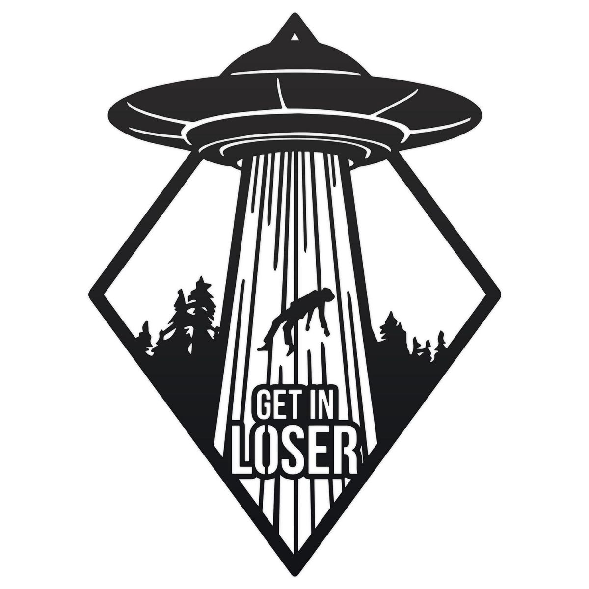 "Get in Loser" Alien Wall Art in black