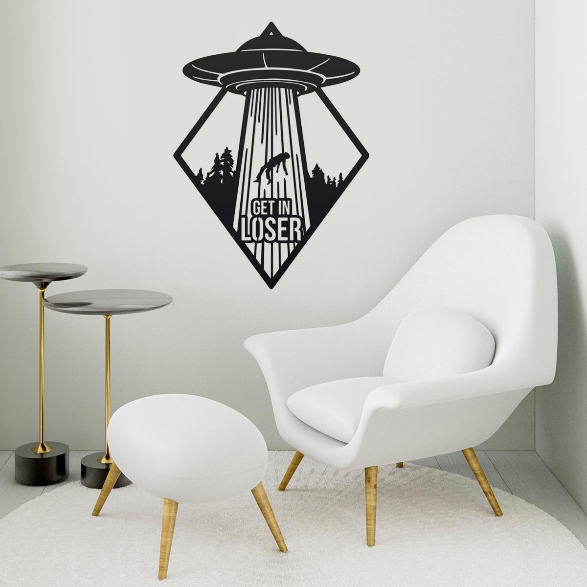 "Get in Loser" Alien Wall Art in the Siting Room