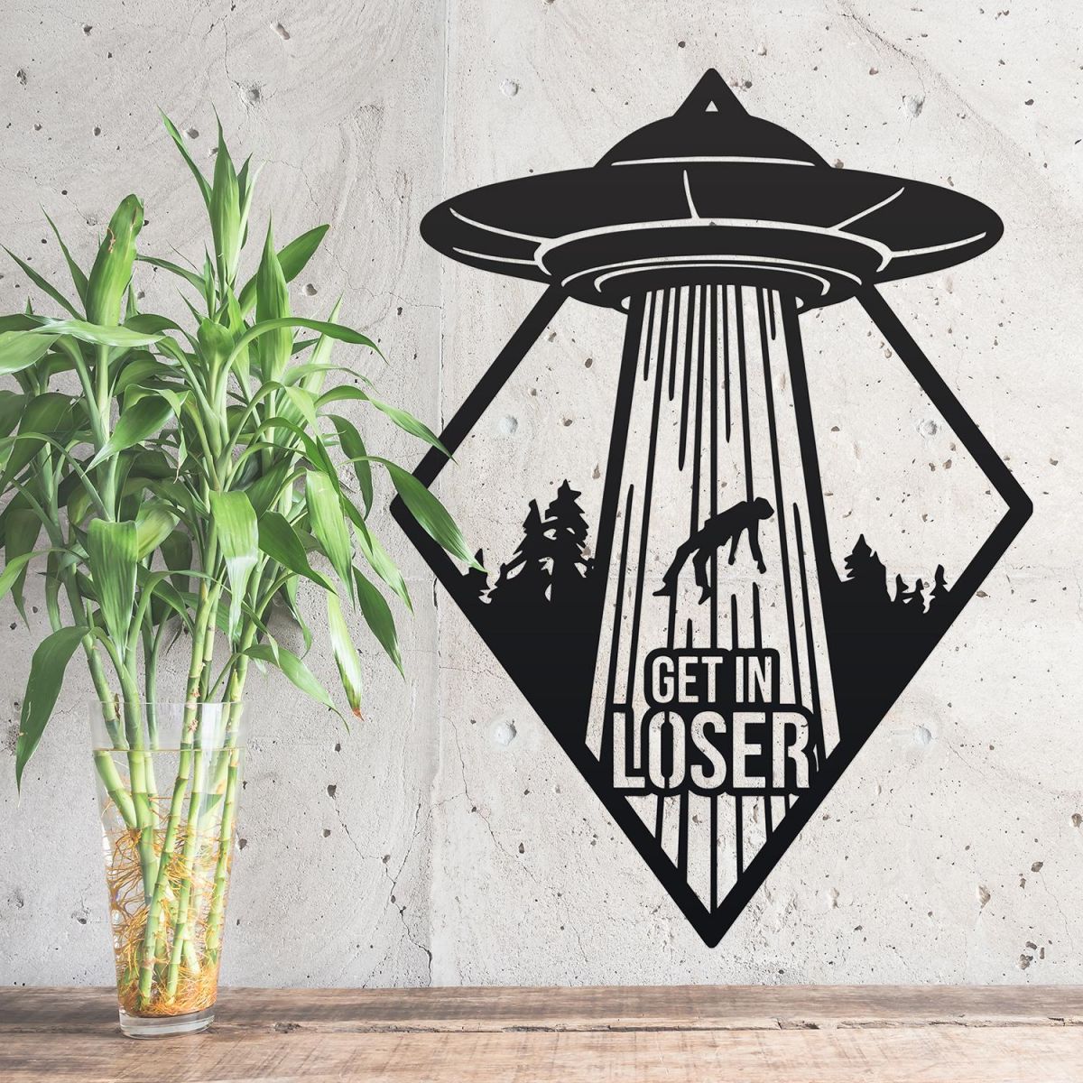 "Get in Loser" Alien Wall Art in Situ