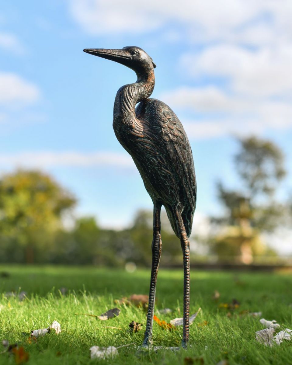 Aluminium Crane Sculpture taken from low angle