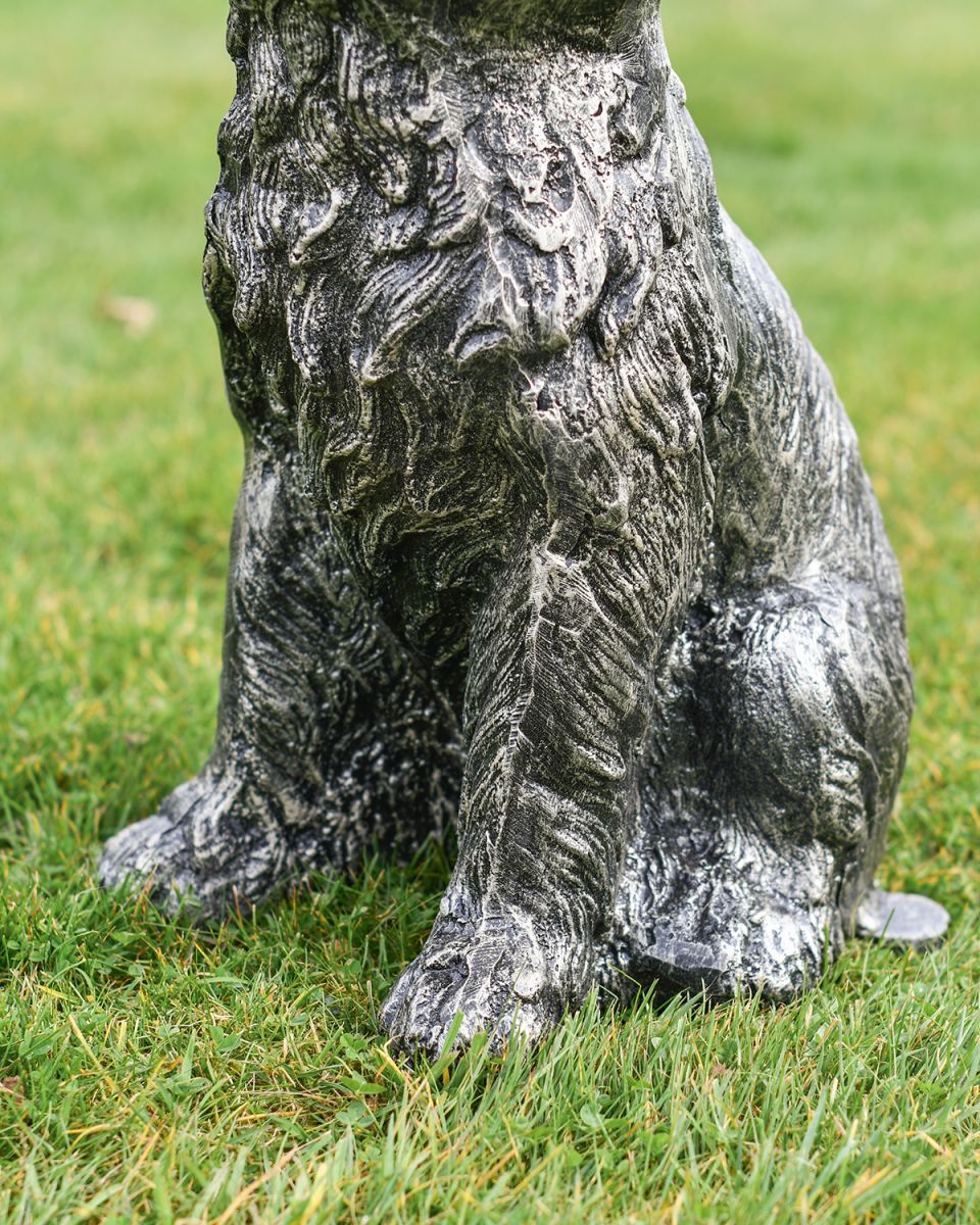 Close-up of the Brushed Gold Finish on the Yorkshire Terrier Sculpture
