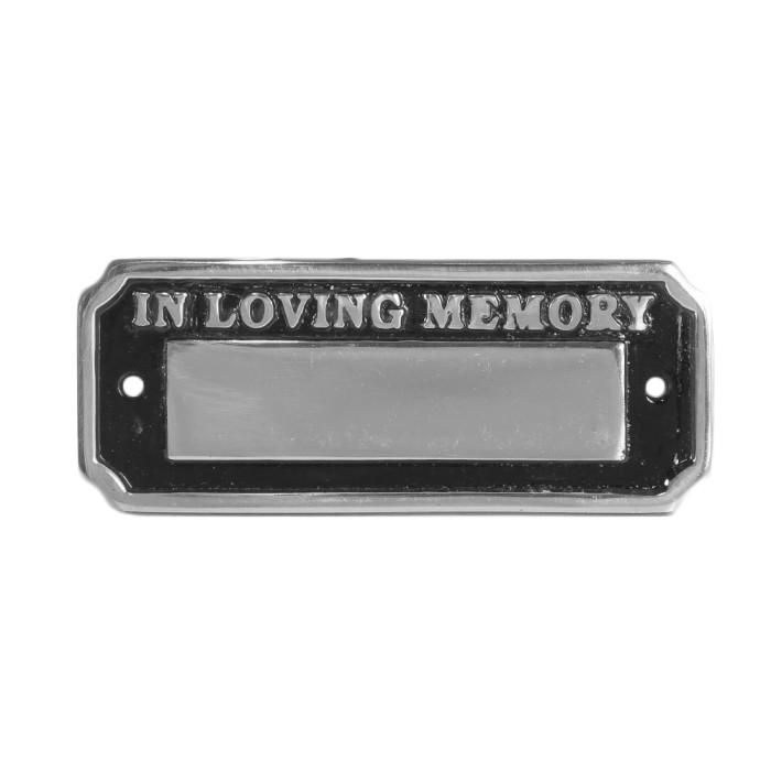 Polished Aluminium In Loving Memory Bench Sign - 18cm Polished Aluminium In Loving Memory Bench Sign - 18cm