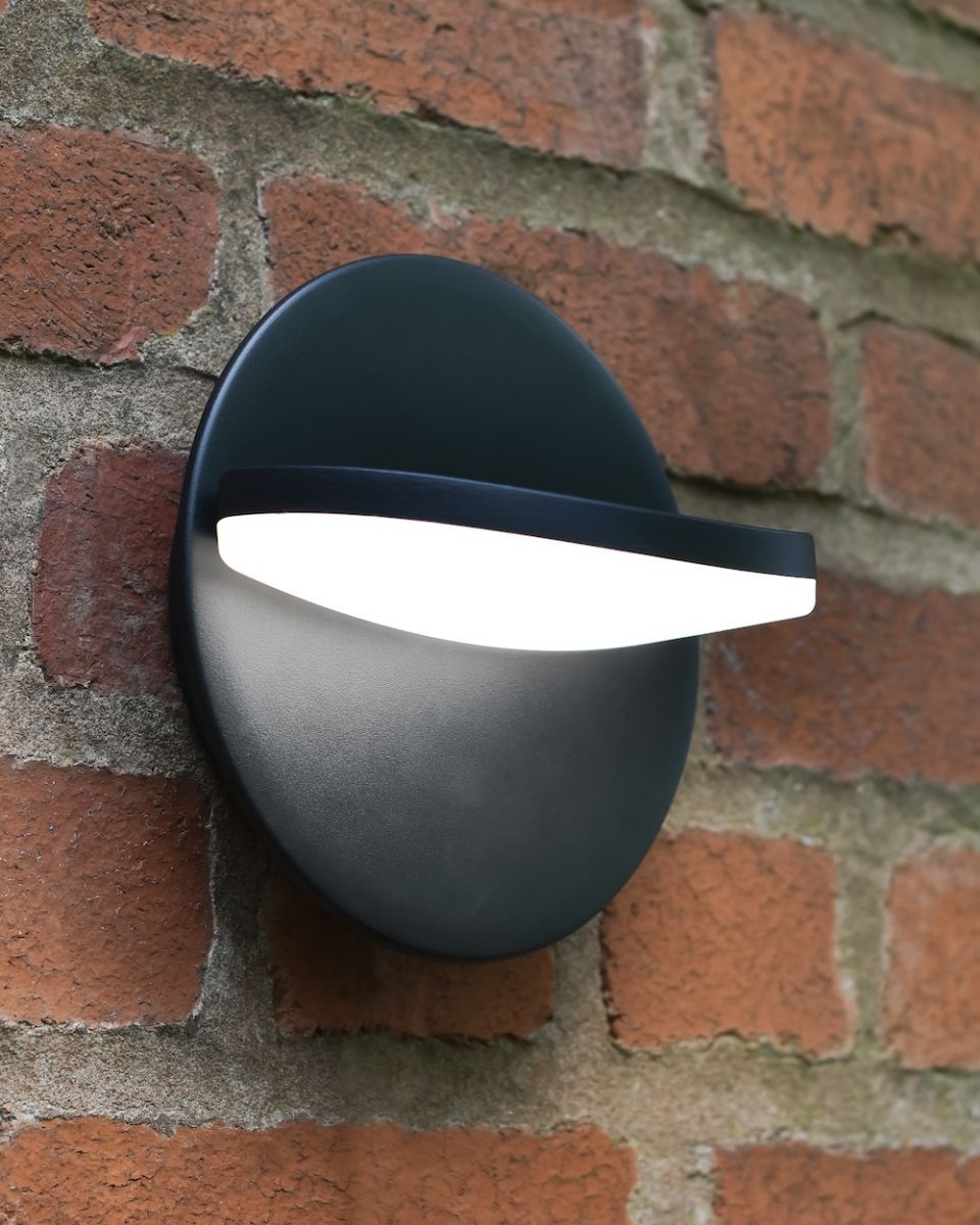 Close up view of garden wall light Close up view of garden wall light