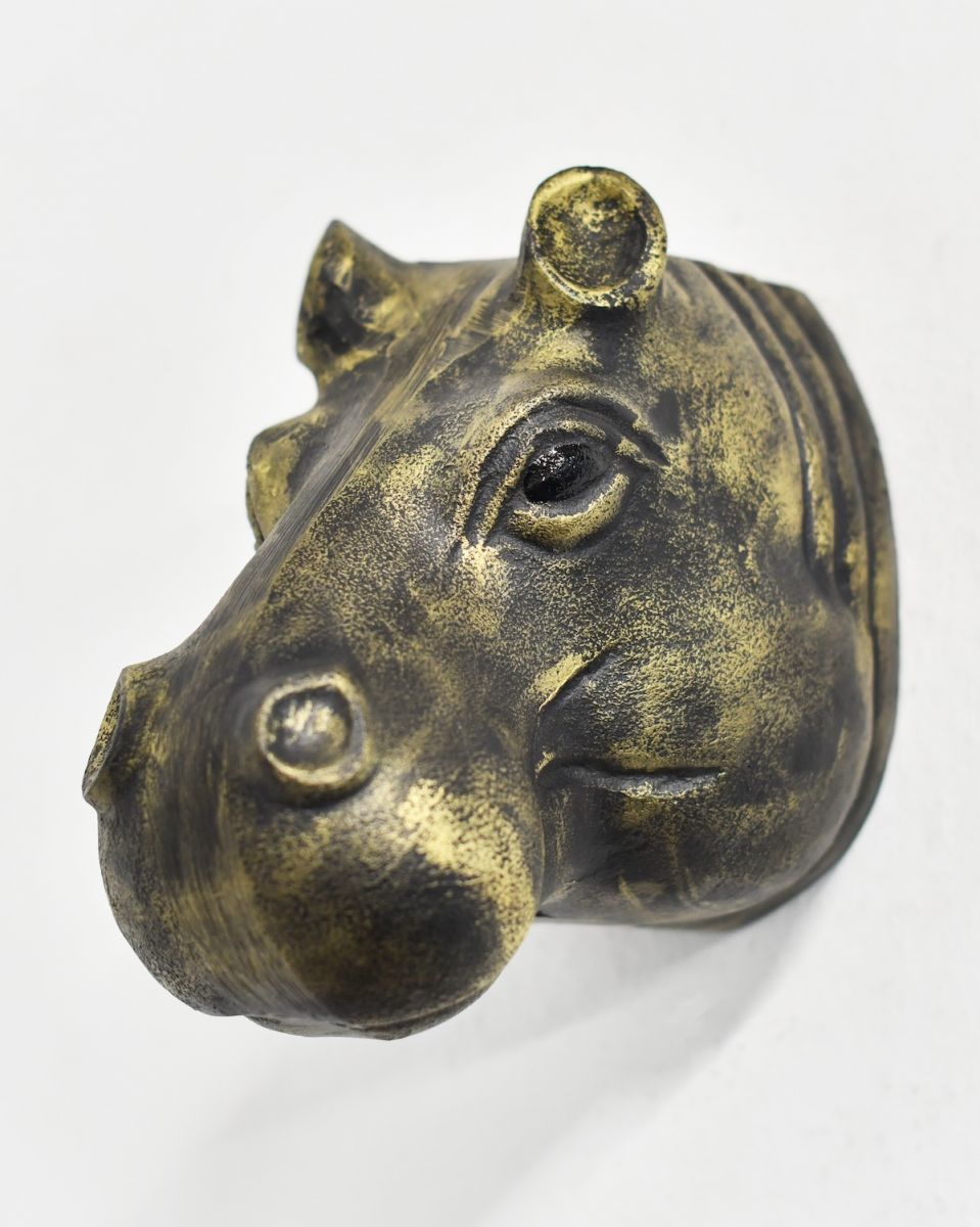 Black & Gold Hippo Wall Bust