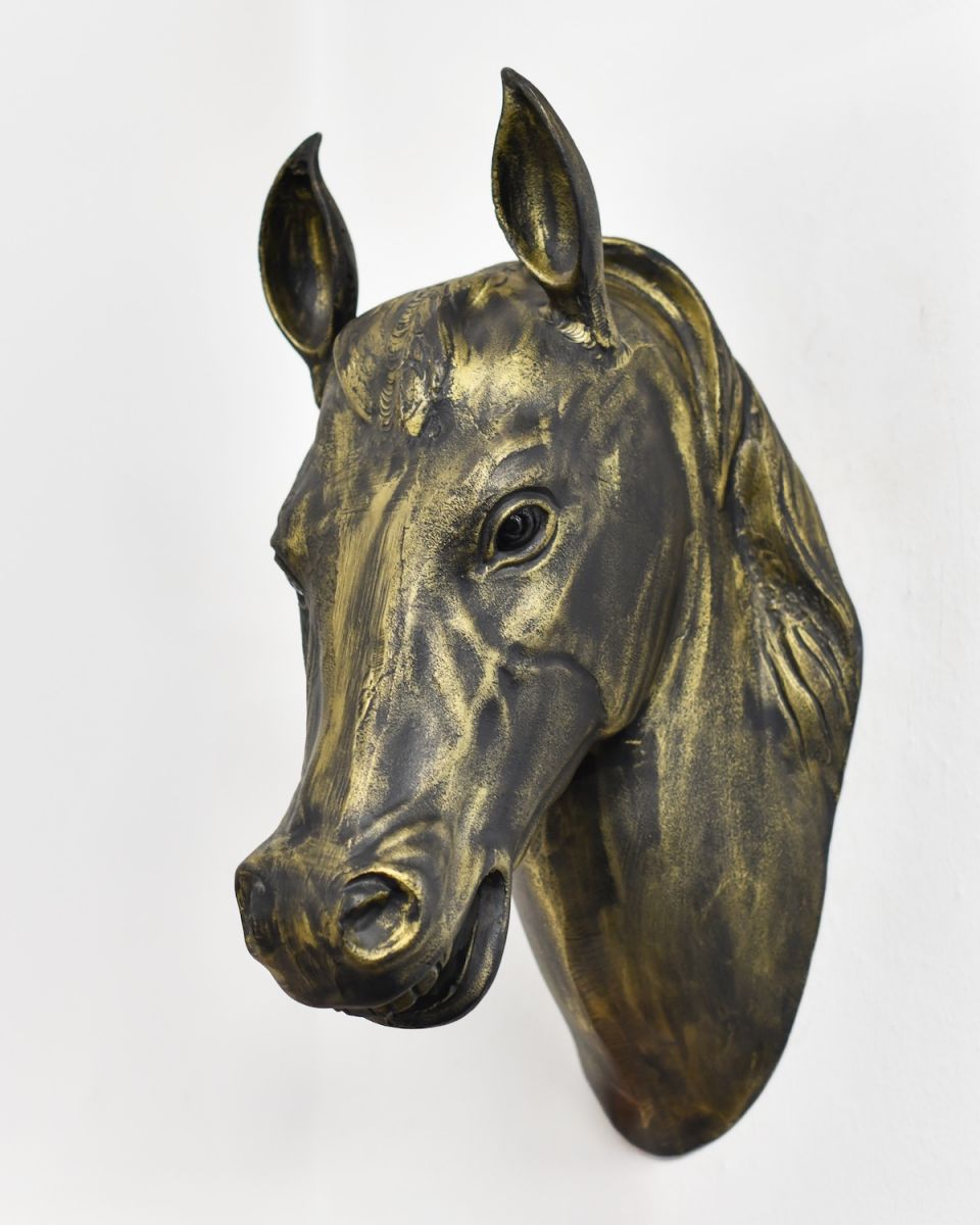 Black & Gold Horse Wall Bust