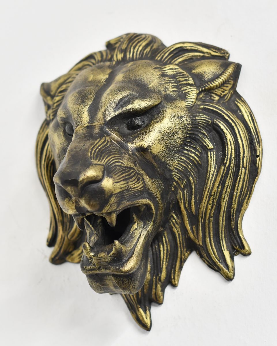 Black & Gold Lion Wall Bust