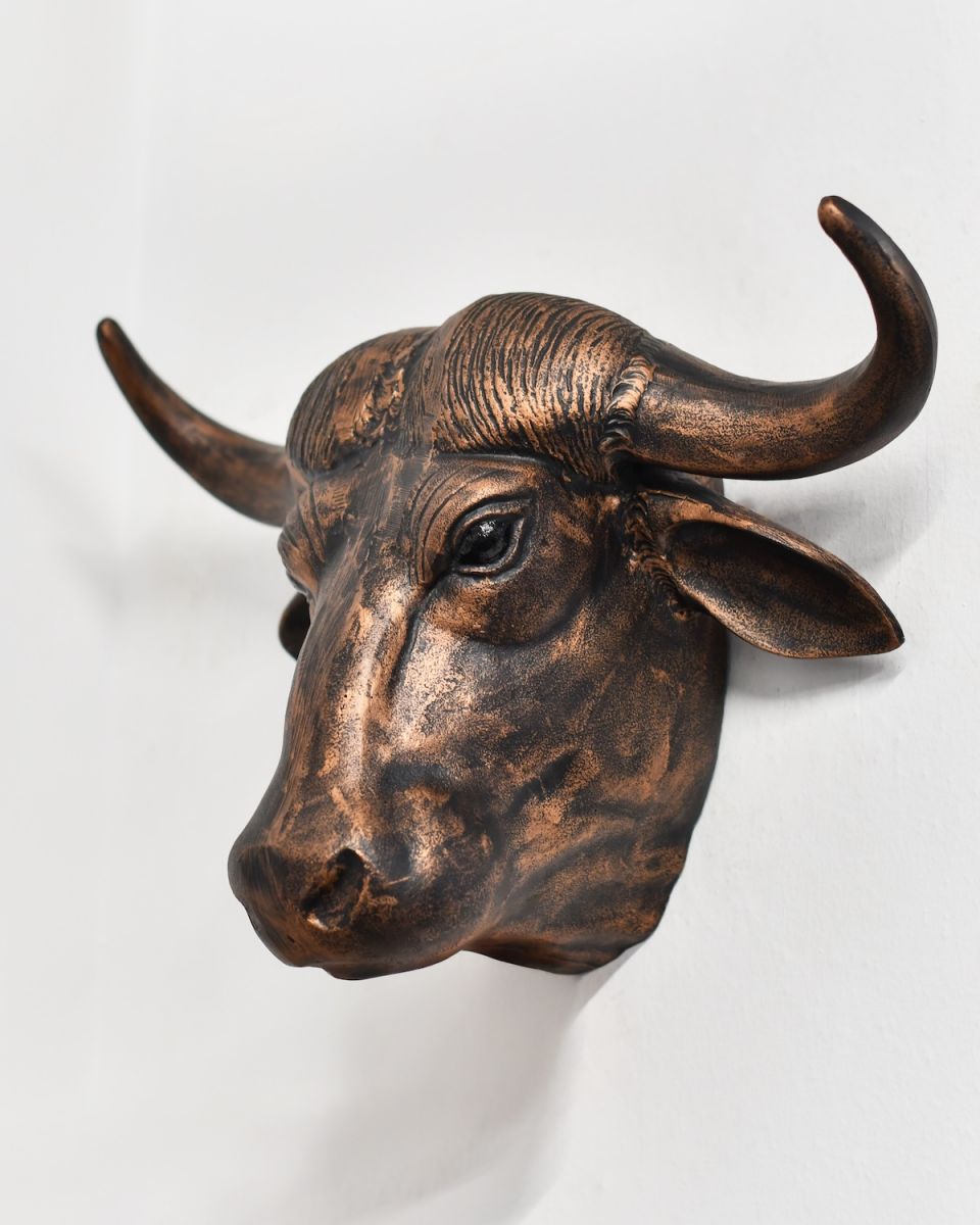 Copper Buffalo Wall Bust