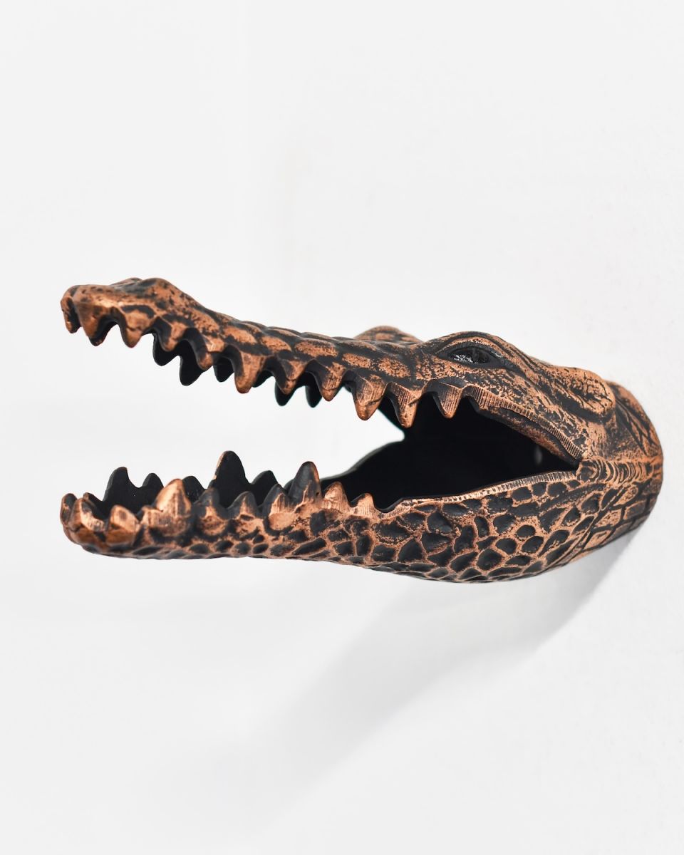 Copper Crocodile Wall Bust
