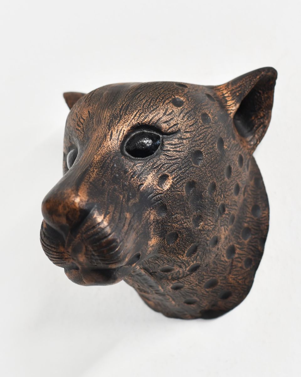 Copper Leopard Wall Bust