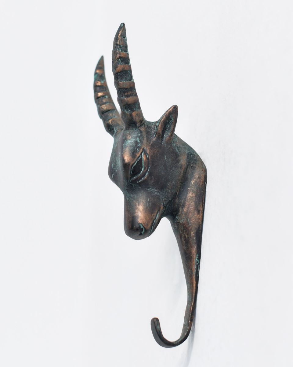 Angled view of Verdigris Gazelle Hook