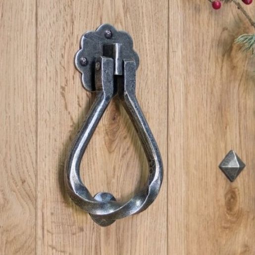 "Annora" Pewter Pear Shaped Door Knocker In Situ