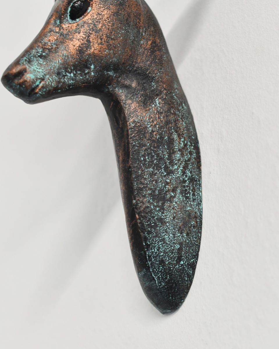 Verdigris Cast Aluminium Antelope Wall Bust On The Wall