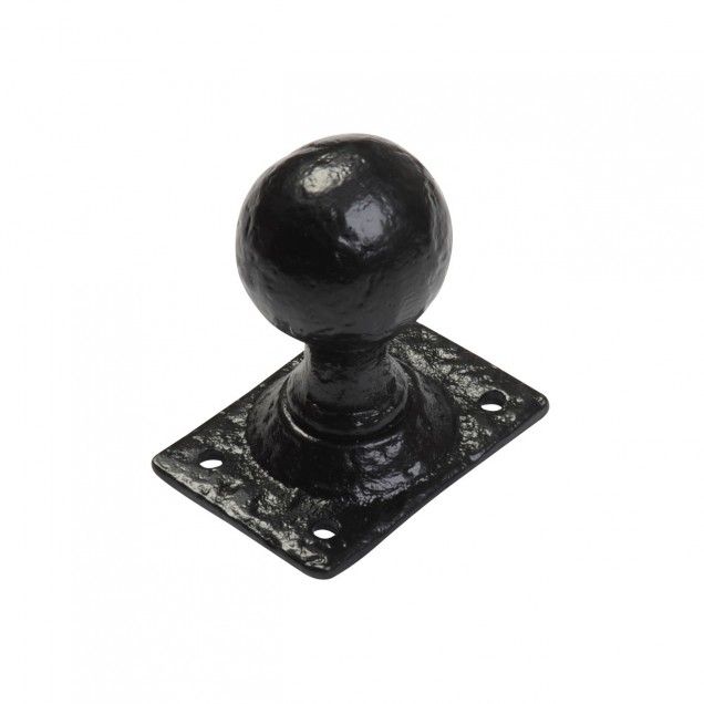 Antique Black Iron Ball End Mortice Door Knob Set