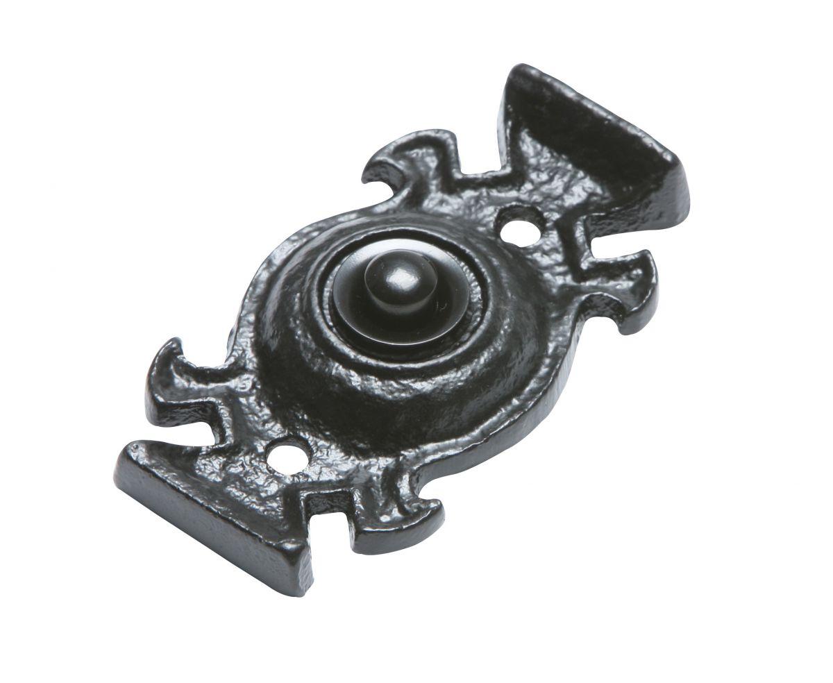 Antique Black Iron Gothic Style Front Door Bell Push