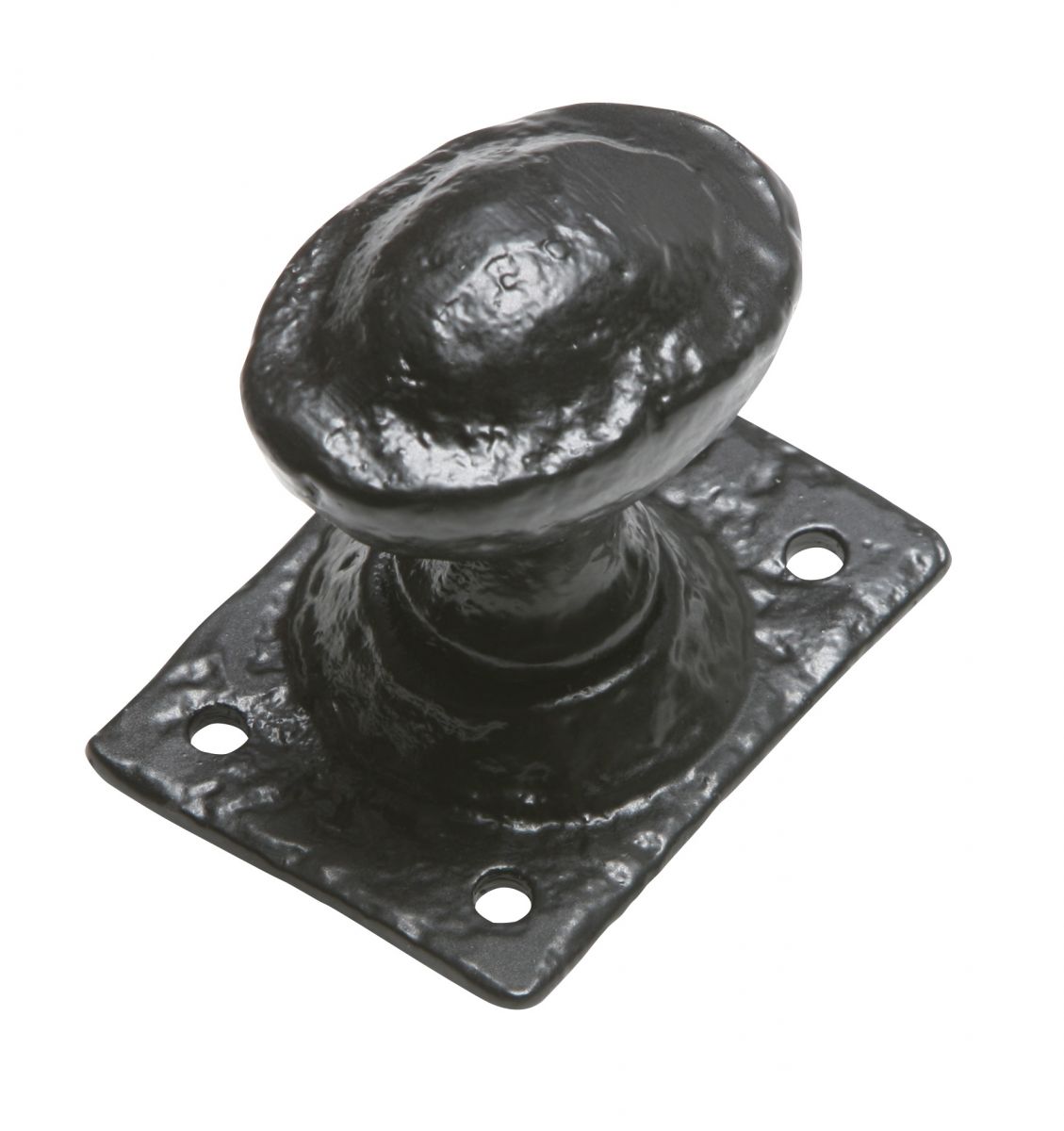 Antique Black Iron Oval Mortice Door Knob Set