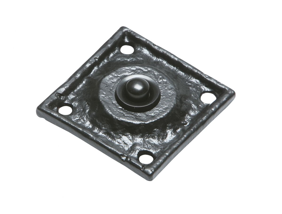Antique Black Iron Square Design Front Door Bell Push