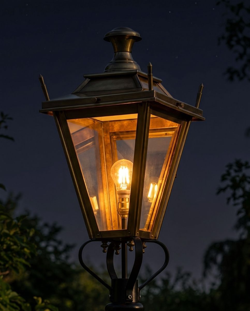 Antique Brass Dorchester Lantern 61cm Digital Illustration At Night