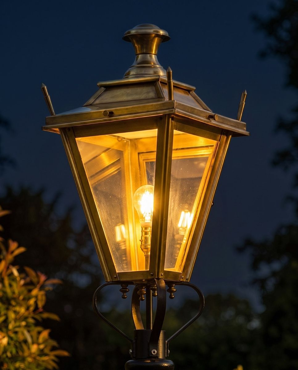 Antique Brass Dorchester Lantern 70cm Digital Illustration At Night