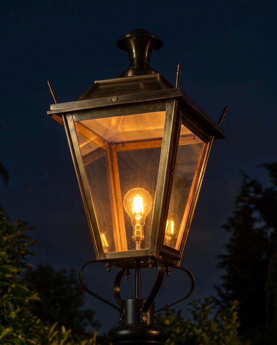 Antique Brass Dorchester Lantern 75cm Digital Illustration At Night