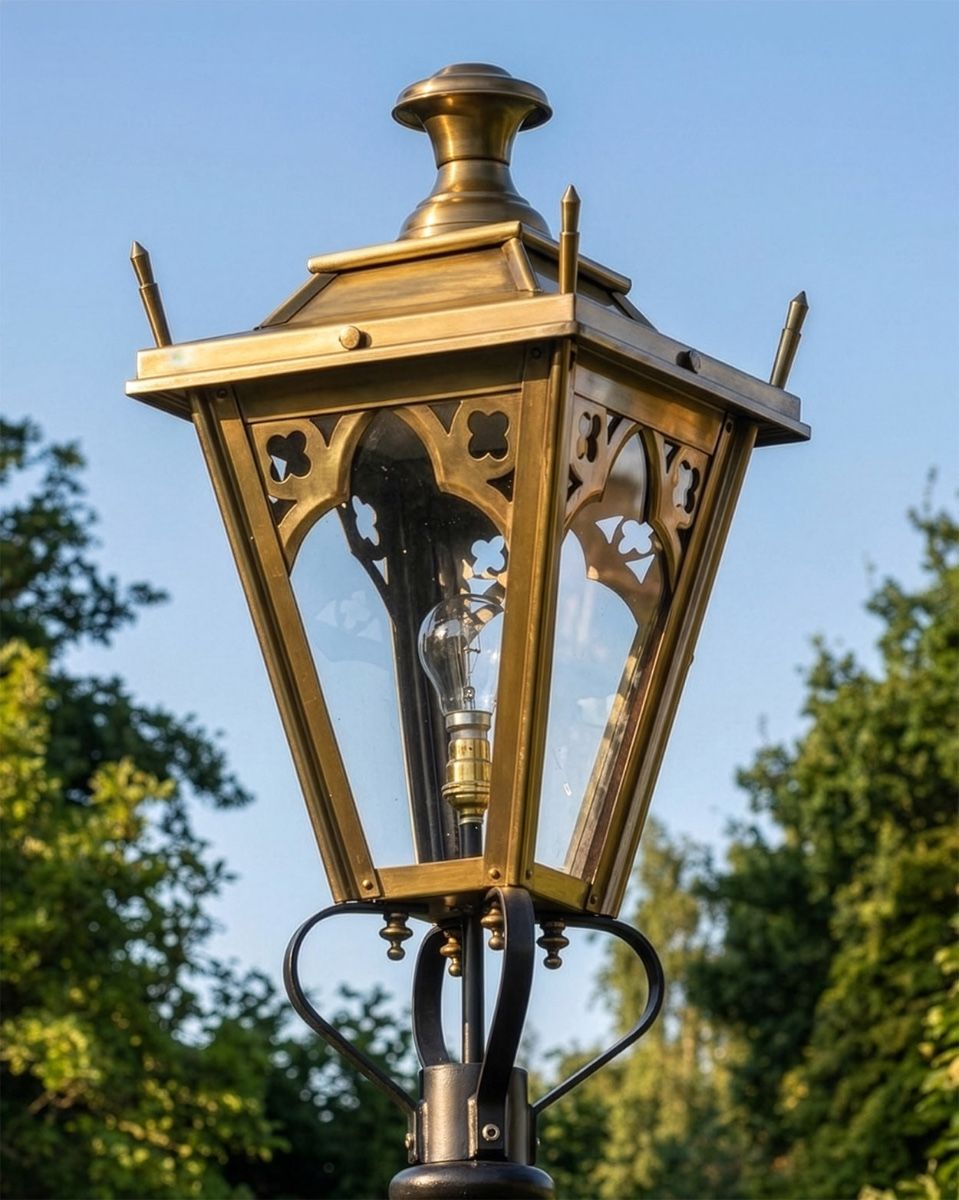 Antique Brass Gothic Lantern 60cm Digital Illustration