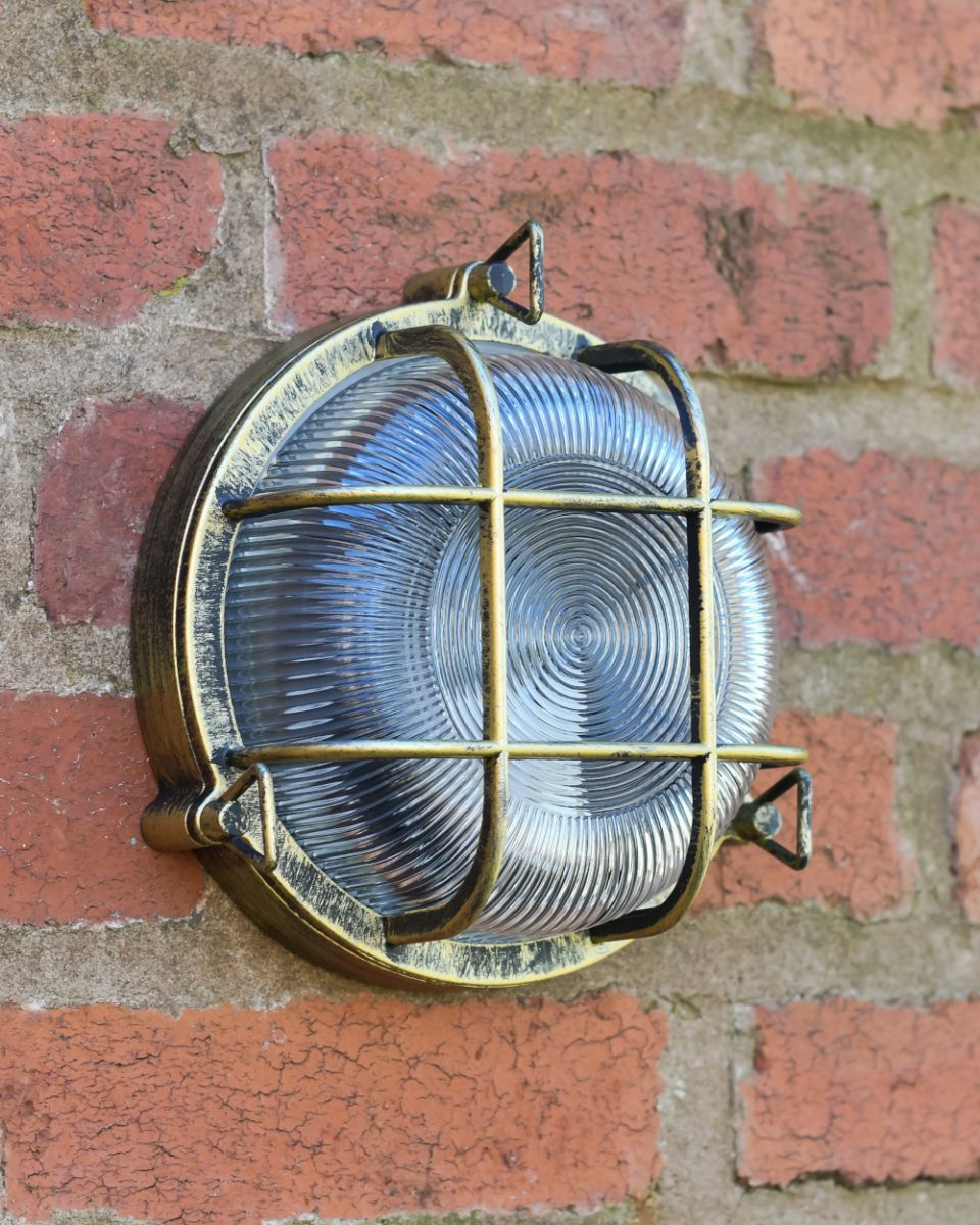 Side Of The Antique Brass Wall Light