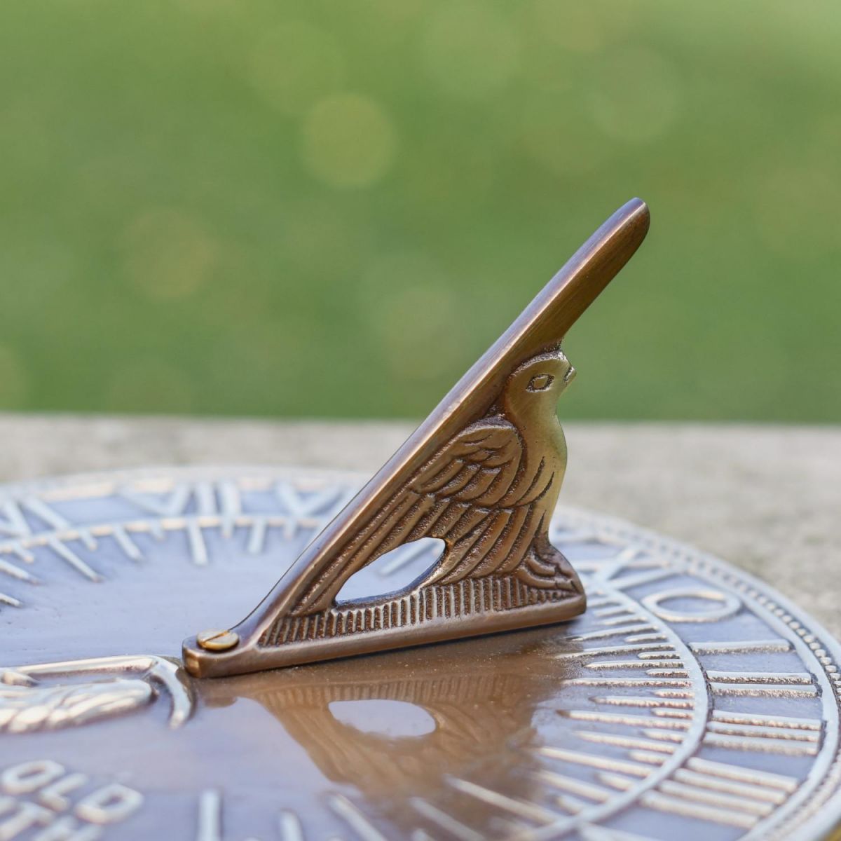 Close-Up of Gnomon in Antique Brass Finish