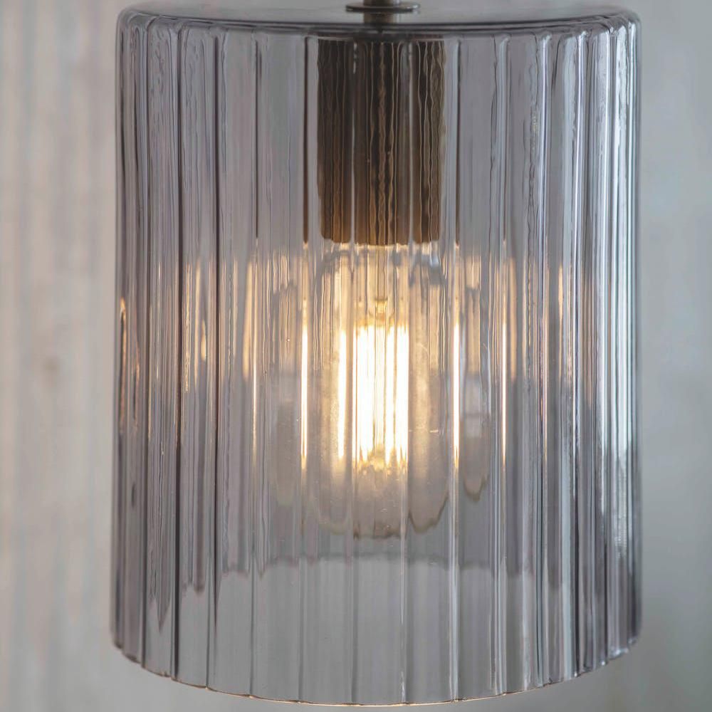 Close-up of the Ridged Glass on the Hanging Light