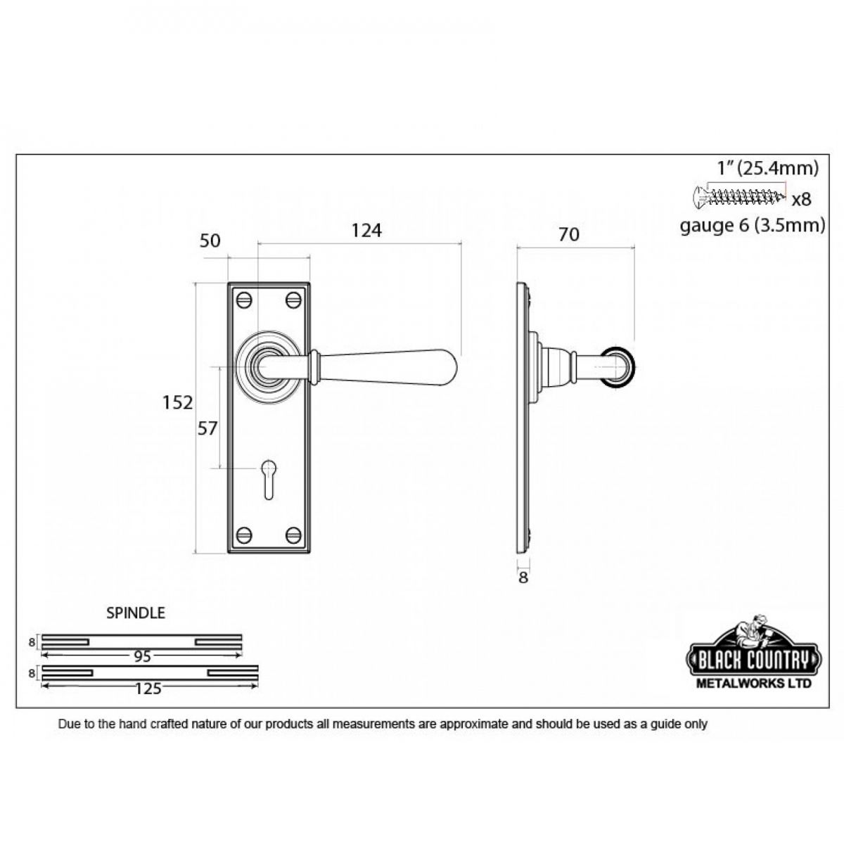 "Emerson" Antique Brass Sprung Lever Handles with Keyhole
