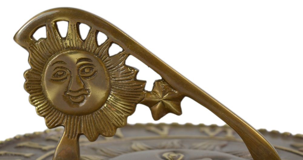 Antique Brass "Sunshine & Starlight" Sundial - 225mm