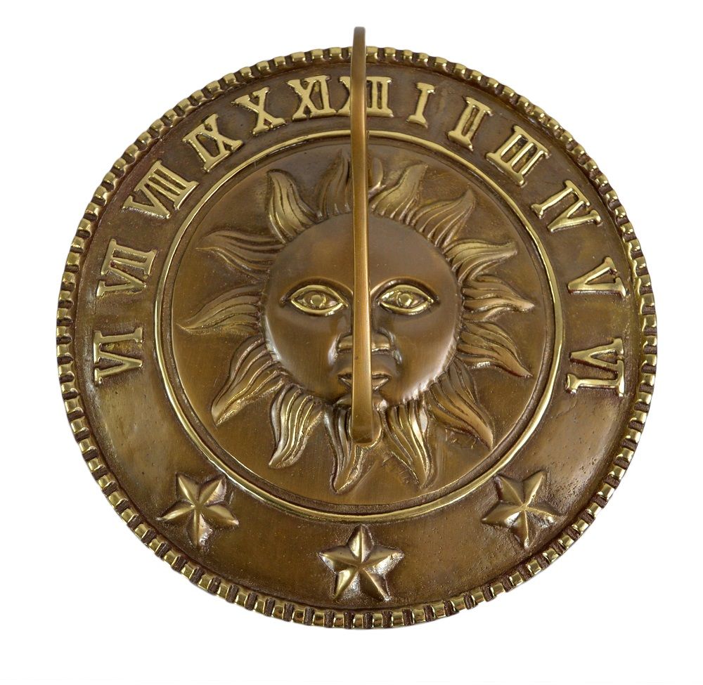 Antique Brass "Sunshine & Starlight" Sundial - 225mm