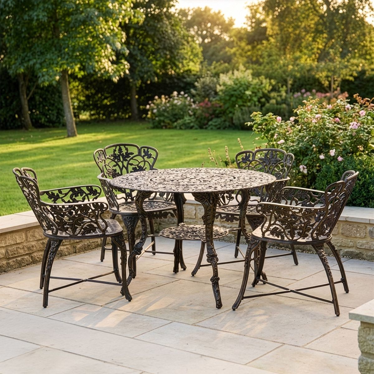 Antique Bronze "Autumn Fall" Four Seater Dining Set digital illustration