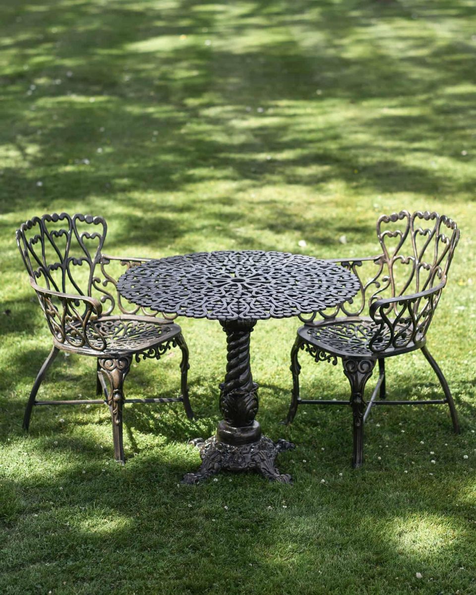 Antique Bronze "Royal Ascott" Two Seater Bistro Set in Situ