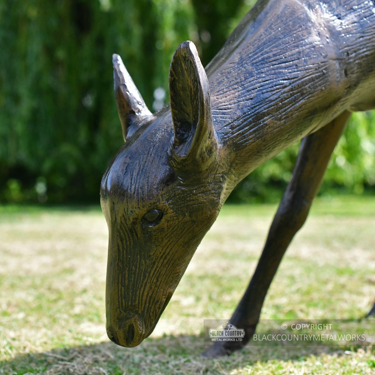 Antique Bronze Cast Aluminium Doe Garden Sculpture