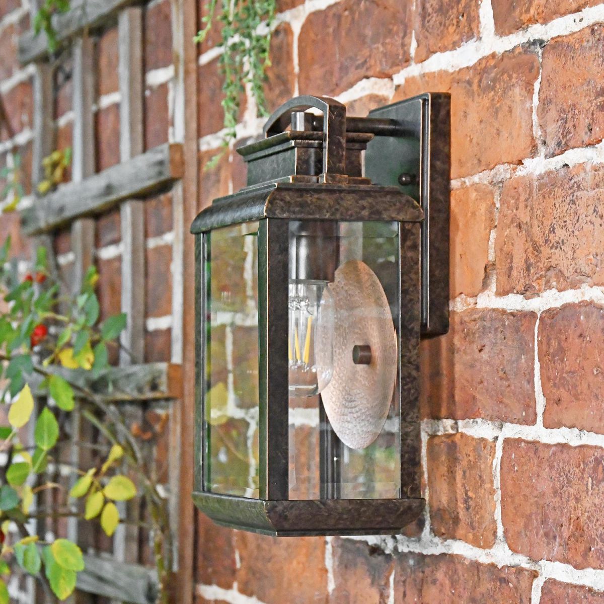 View of the Wall Light Mounted Flush on a Brick Wall