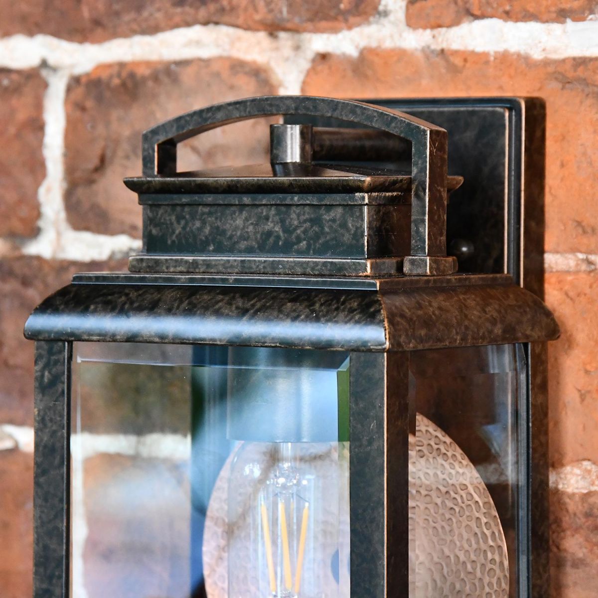 View of the Design on the top of the Wall Lantern