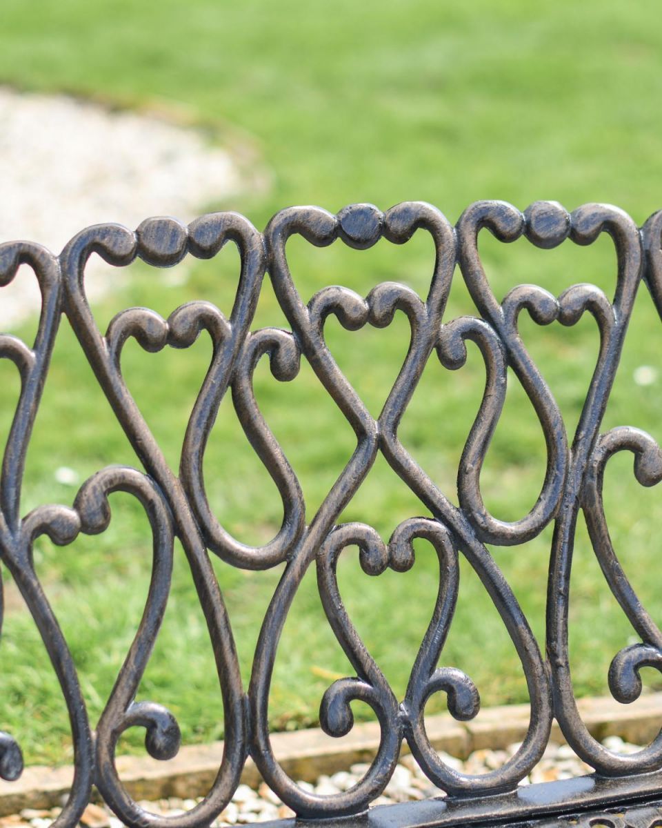 Close-Up pf Love Heart Spiral Design on Rocking Bench