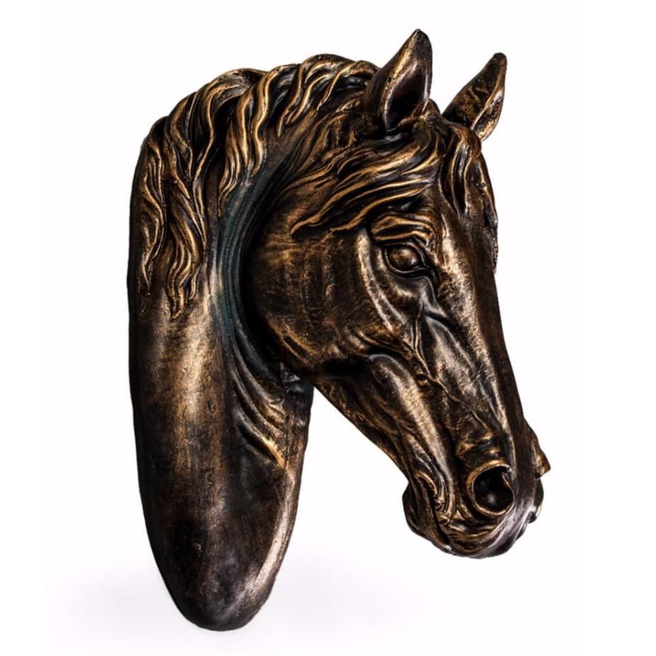 Horse Wall Bust in an Antique Bronze Finish