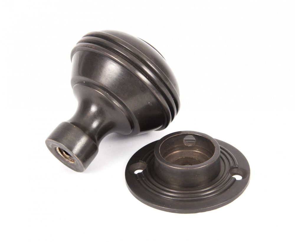 Antique Bronze Ridged Door Knob Set