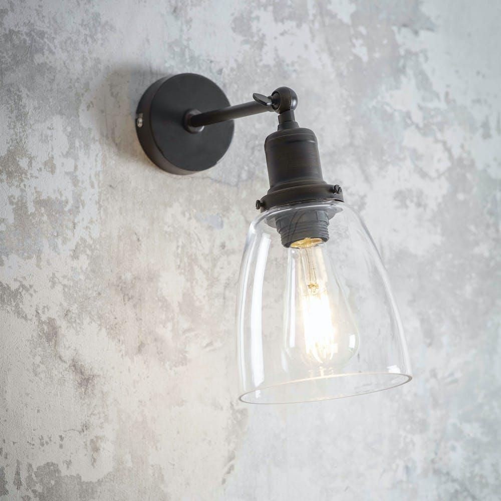 Steel Adjustable Wall Light in Antique Bronze