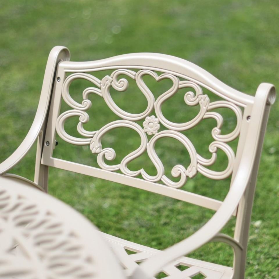 Close-up of the Ornate "Flower" Pattern on the Back of the Chair