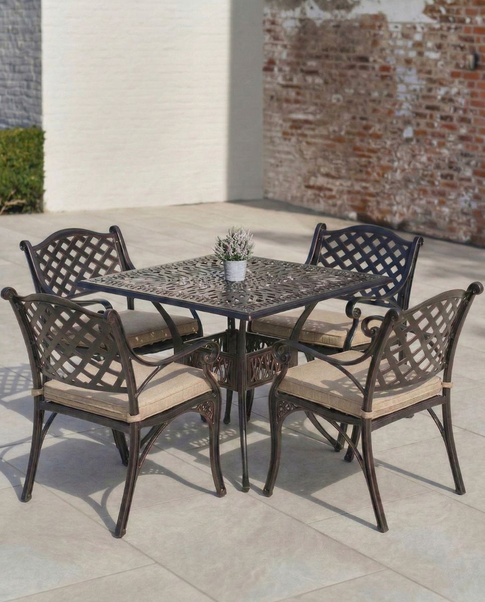 Antique Copper "Dorton" Four Seater Furniture Set with cushions