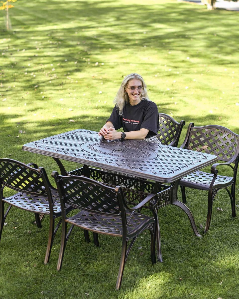 Scale Shot of Antique Copper "Hestercombe" Four Seater Furniture Set 