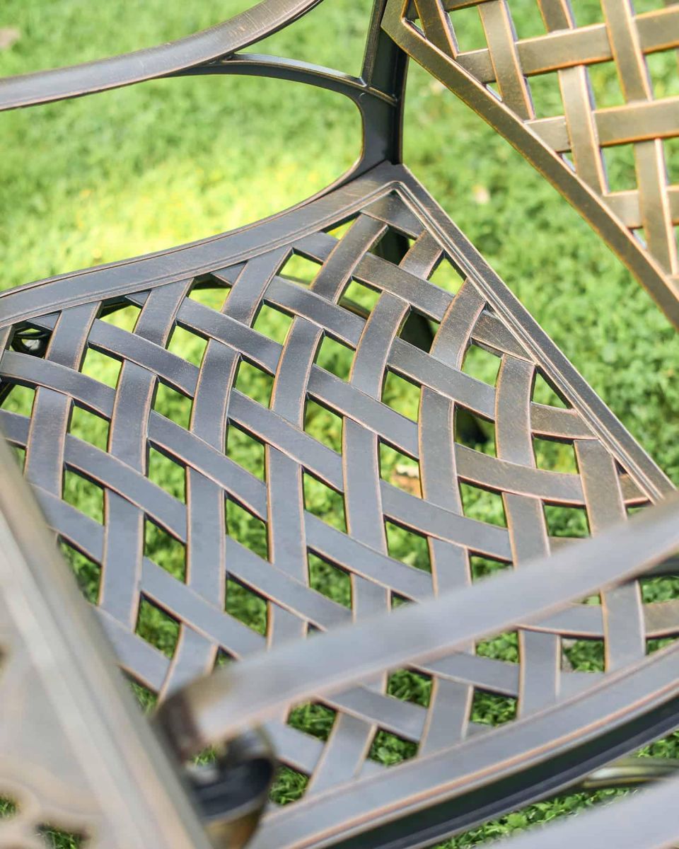 Close-Up of Crosshatch Pattern on Chair Seat