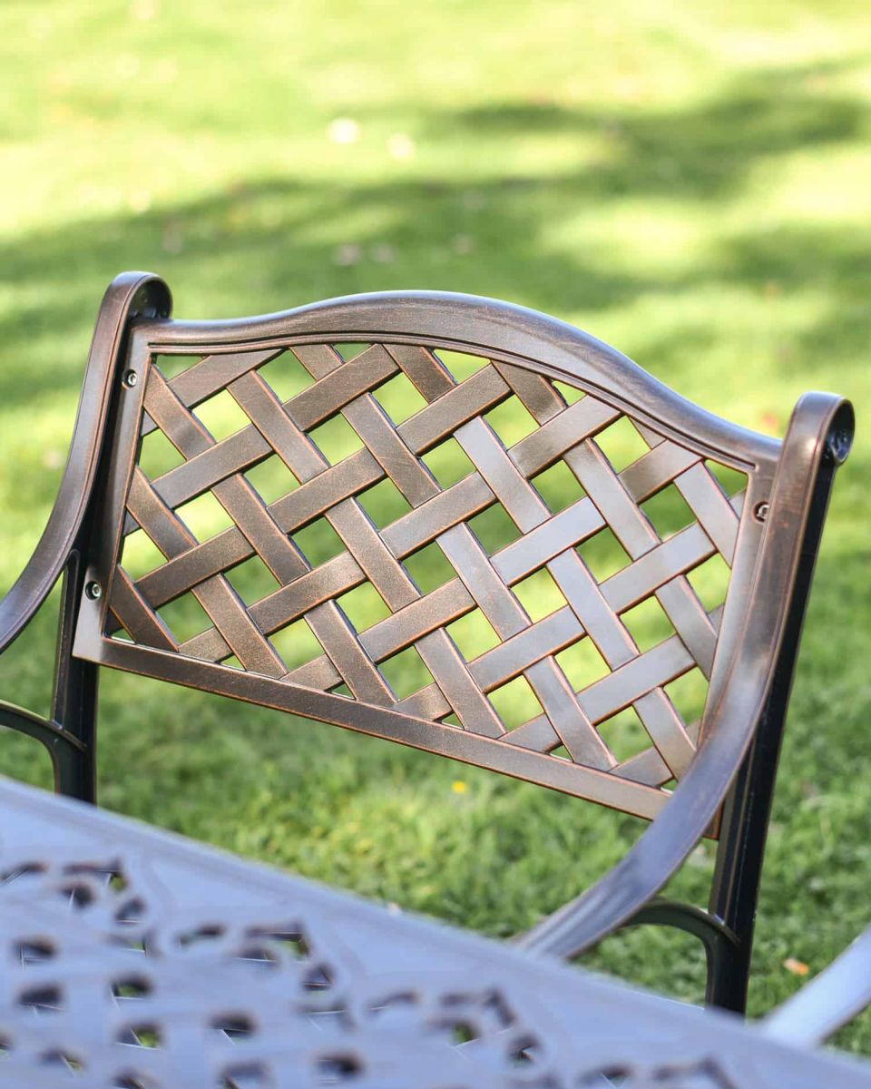 Close-Up of Crosshatch Pattern on Chair Backrest