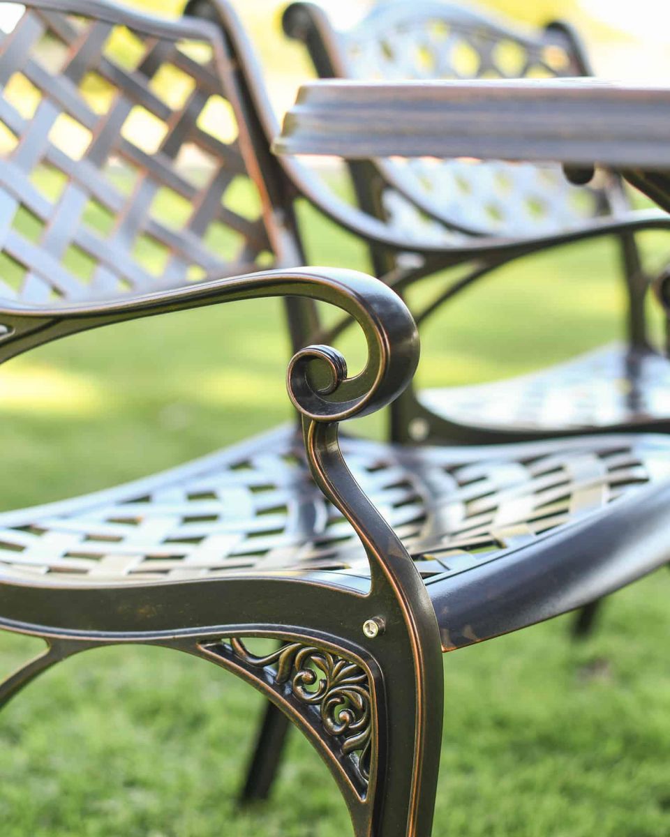 Close-Up of Ornate Pattern on Chair Armrest