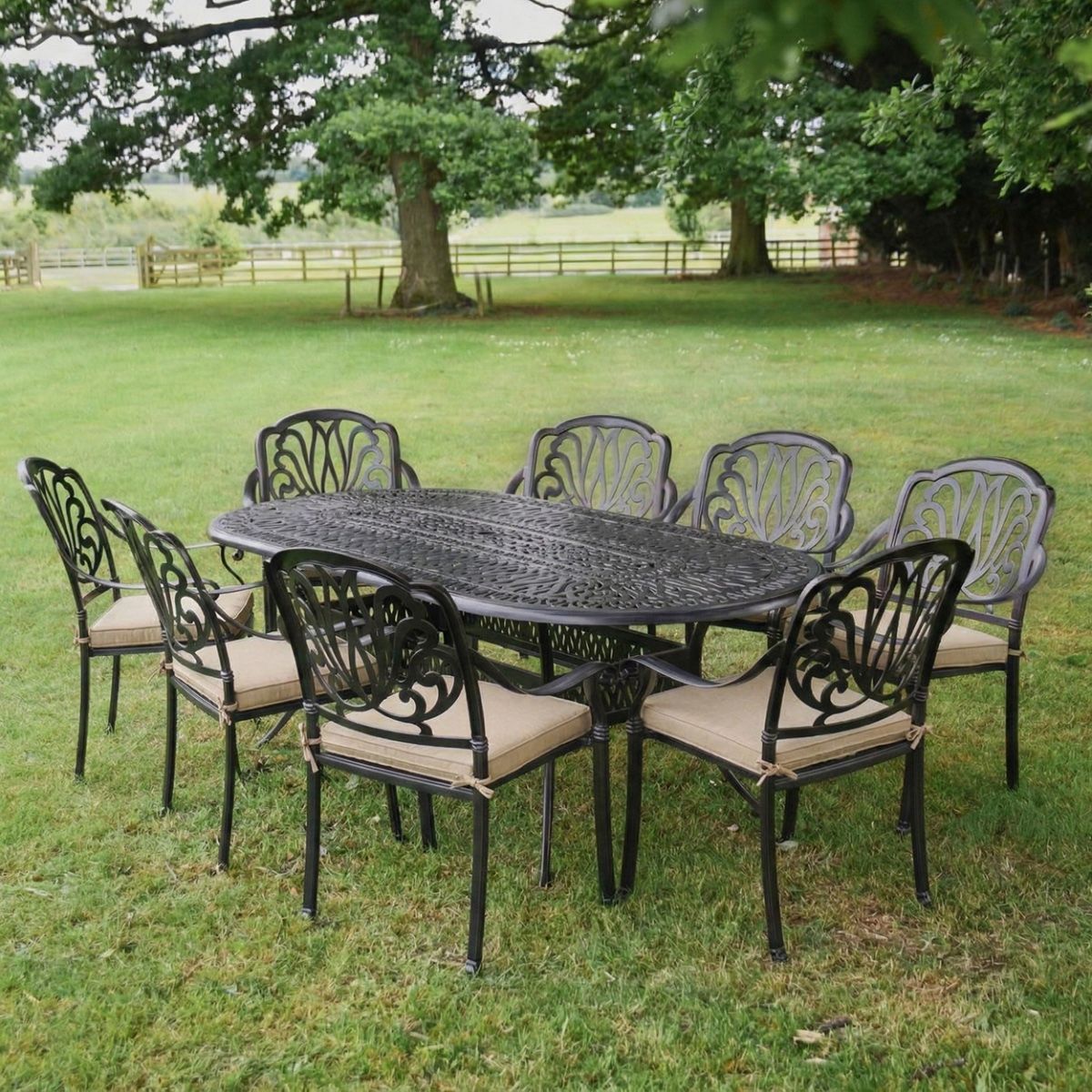 Antique Copper "Moreville" Eight Seater Furniture Set with cushions